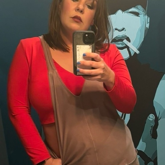 Halara brown v neck Overalls - Picture 2 of 6